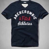 heren abercrombie fitch v-hals korte tees athletics donkere marineblauw rood wit Overhemd Casual 9cly8774